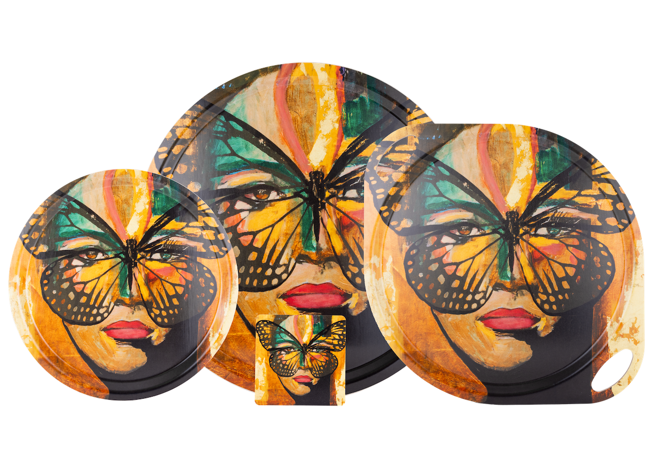 Bricka 31 cm Golden Butterfly
