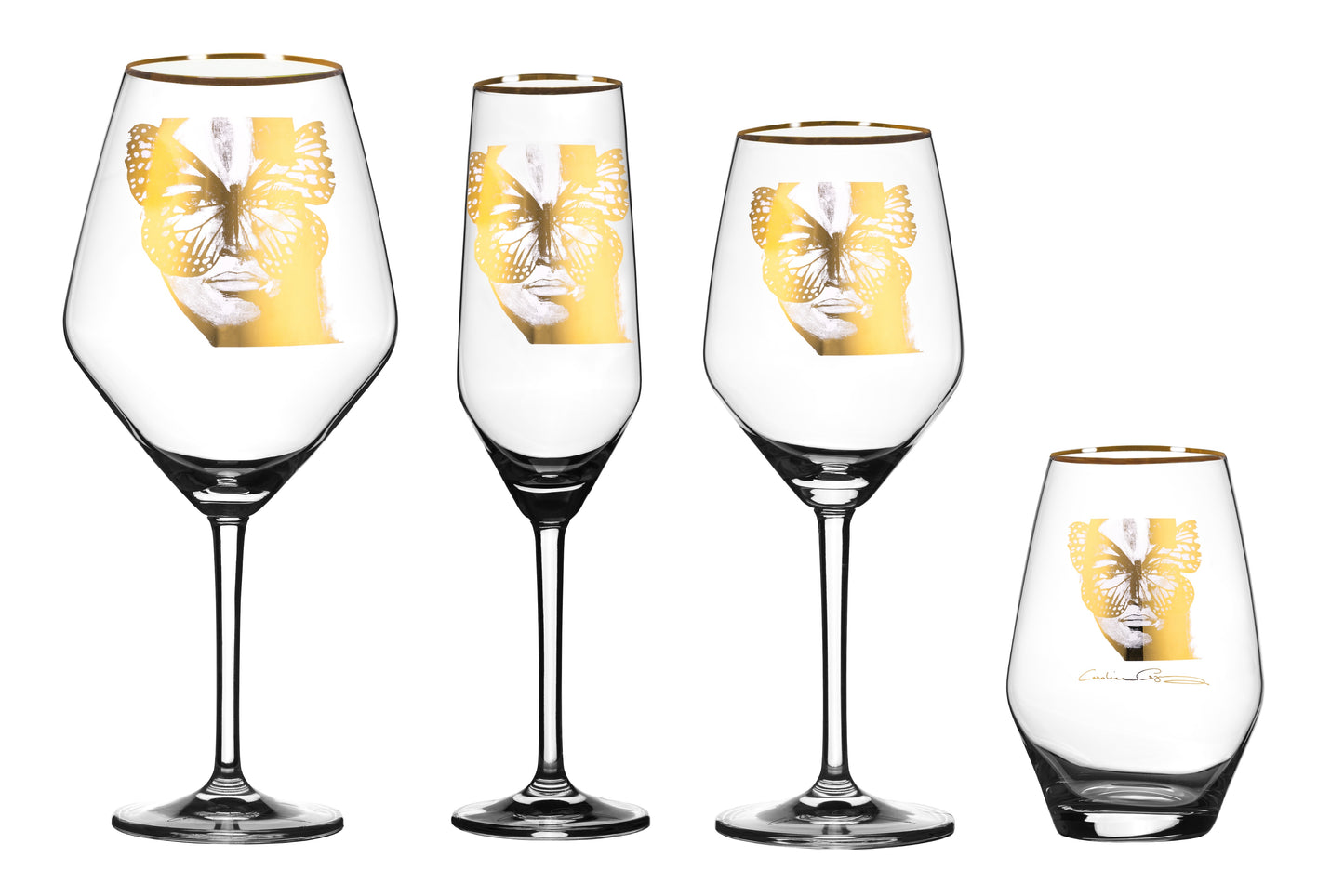 Champagneglas 30cl Golden Butterfly GOLD