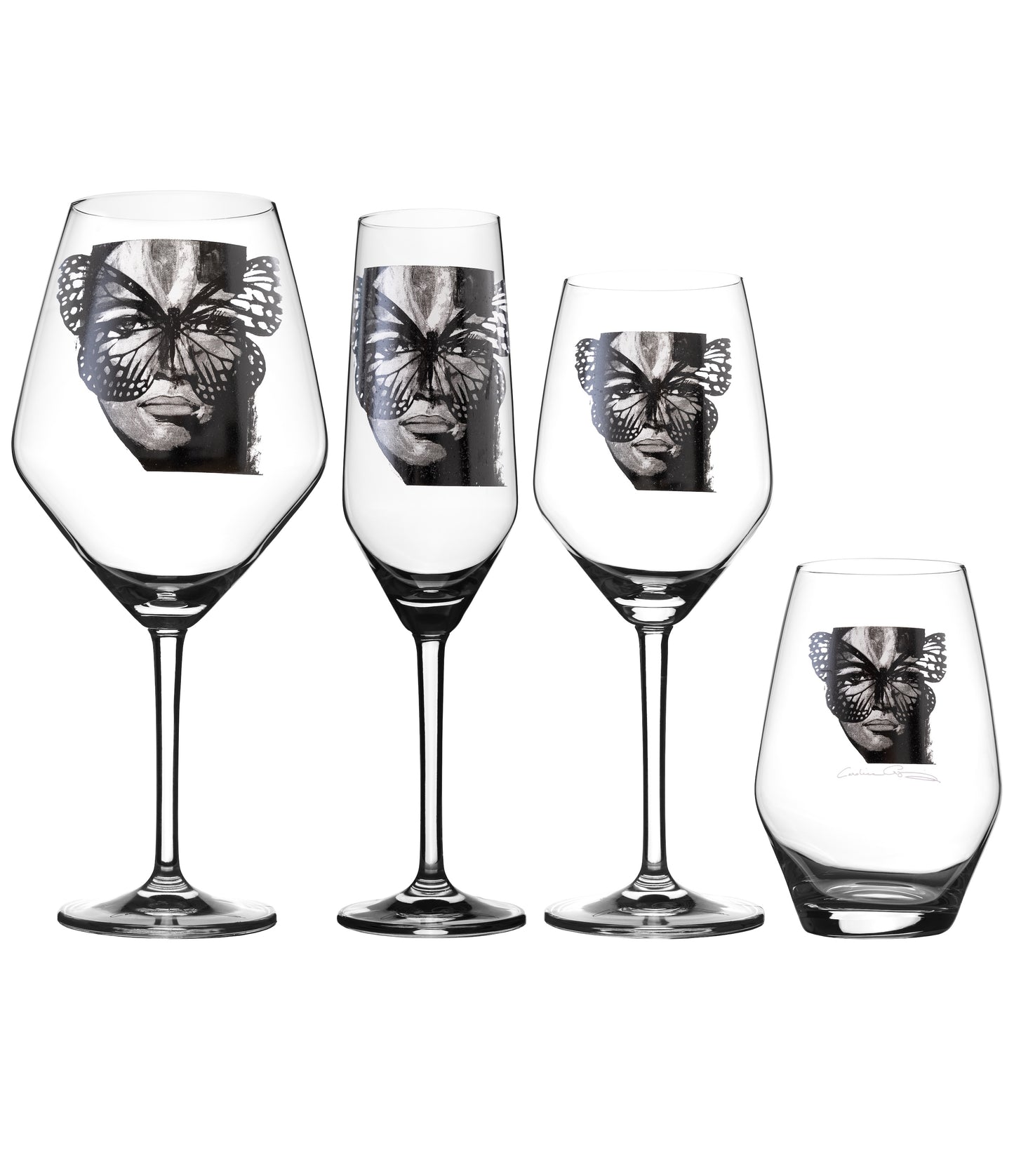 Exklusiva glas från Carolina Gynning – allglas, vinglas, roséglas och champagneglas i unik konstnärlig design