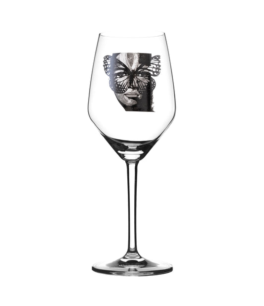 Rosé & Vitvinsglas 40cl Golden Butterfly B&W