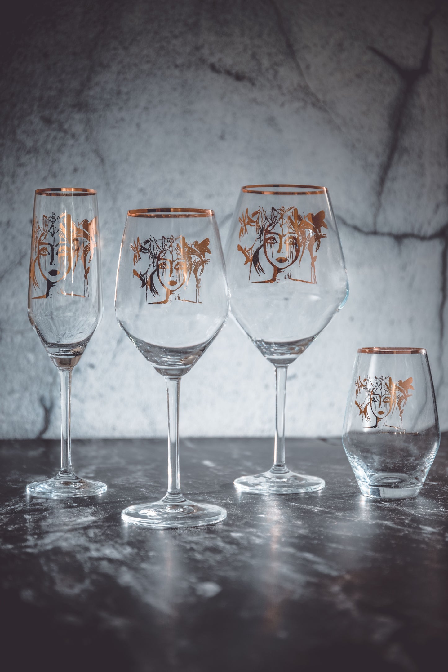 Rosé & Vitvinsglas 40cl Slice of Life GOLD